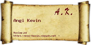 Angi Kevin névjegykártya
